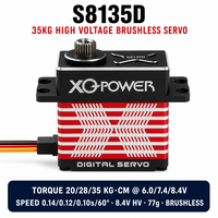 Servo Digital sin Escobillas XQ POWER S8135D de 35KG con Alto Torque, 210 Grados, Impermeable IP67, Engranaje de Acero Inoxidable, Carcasa CNC, 8.4V