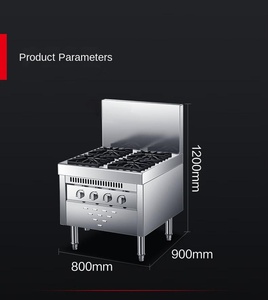 เตาอบแก๊สสแตนเลสแบบสแตนด์อะโลน4ชิ้นอุปกรณ์ทำอาหารในห้องครัวและห้องรับประทานอาหาร - Product Image 5