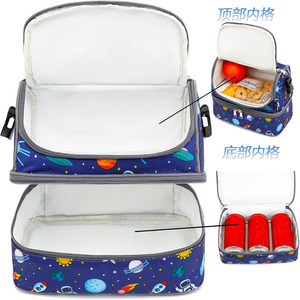 Sac à déjeuner isotherme Tongchuang pour enfants, motif astronaute, en tissu Oxford double couche, 7L, le plus vendu, pouvant être porté à la main, sac isotherme - Product Image 5