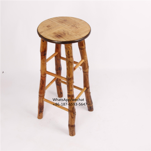 Taburete de <span class=keywords><strong>bar</strong></span> de bambú de color Natural antiguo para bodas al aire libre - Product Image 5