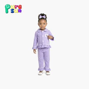 بيجامات أطفال من قماش صديق للبيئة بطباعة مخصصة من Puresun، ملابس نوم للفتيات بالجملة، طقم بيجامة للأطفال - Product Image 2