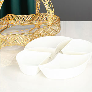 Arabic Decoration Snack Serving Plates Luxury Metal Iron Gold Sugar Dry Fruit Snack <strong>Candy</strong> Serving <strong>Tray</strong> - Product Image 6