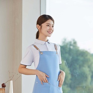 Cross Strap Canvas Apron Top Polyester One Size Fits All For Restaurant Bar Workwear - Product Image 3