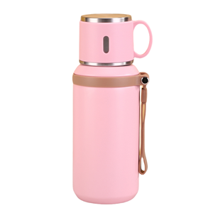 Bouteille d'eau isotherme portable grande capacité en acier inoxydable avec couvercle à pression, corde et paille pour sport et voyage - Product Image 3