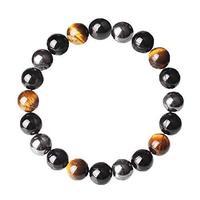 Bracelet de Protection Triple en pierre de lave, nouveau, bijou en cristal, perles d'oeil de tigre, diffuseur d'huile essentielle, de Yoga en cristal de guérison