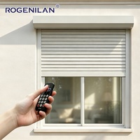 Persianas enrollables de aluminio minimalistas ROGENILAN, con ventilación, motorizadas, de seguridad, con control remoto