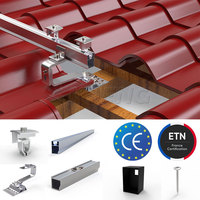 Système de montage solaire pour toiture en tuiles Eu Stock Kseng avec rail en aluminium et crochet de toiture réglable pour l'installation photovoltaïque résidentielle