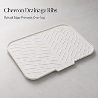 Tapis de séchage en silicone pour comptoir de cuisine 40x30 cm gris, résistant à la chaleur, antidérapant, égouttoir à vaisselle, séchage rapide, protection de table