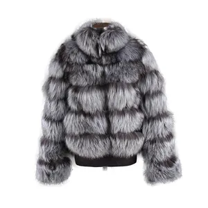 New Arrival Fashion Luxus Winter Warm Echtpelz Jacke Frauen Echt leder Fox Pelzmantel