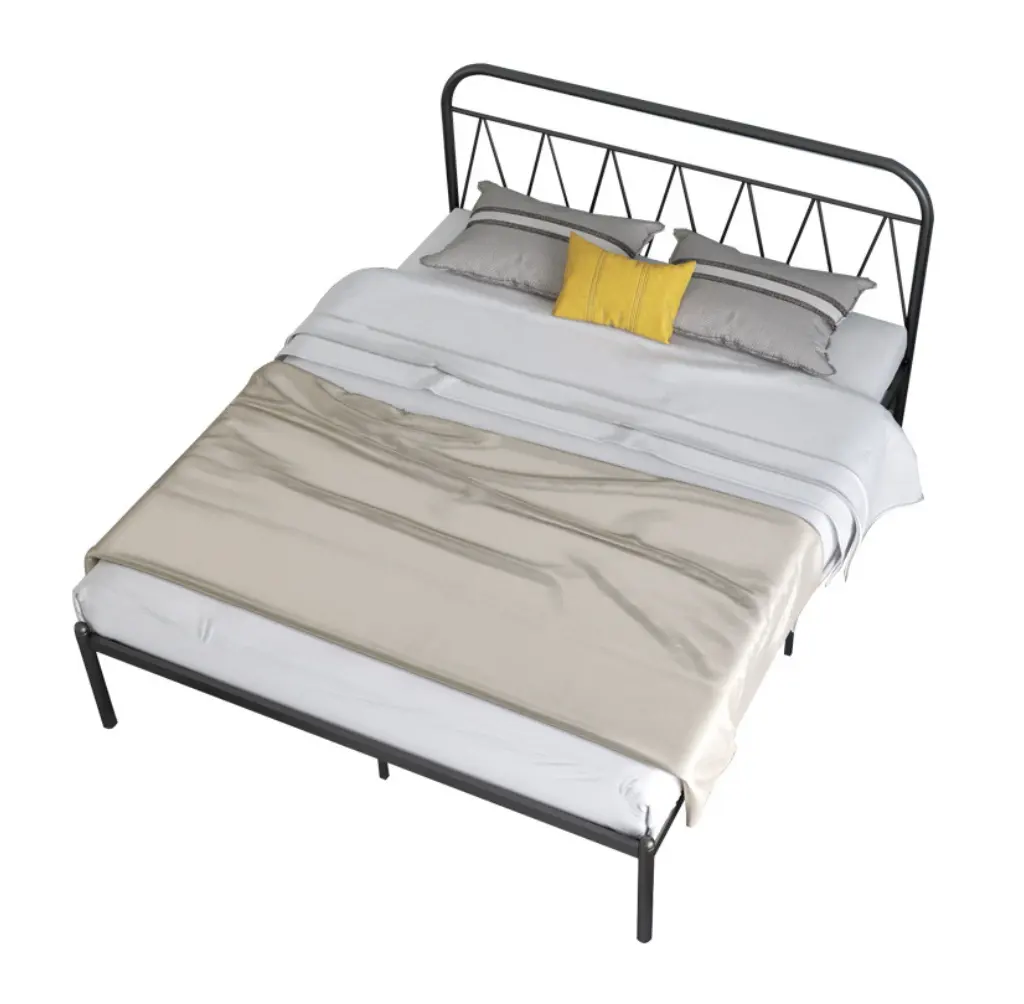 Lit nordique Simple en fer lit Double cadre en fer simple Style européen pour chambre principale appartement B & B petits lits en métal