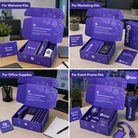 Boîte d'expédition personnalisée avec logo, emballage en carton ondulé imprimé pour kits marketing, cadeaux de bienvenue pour employés, fournitures de bureau et événements
