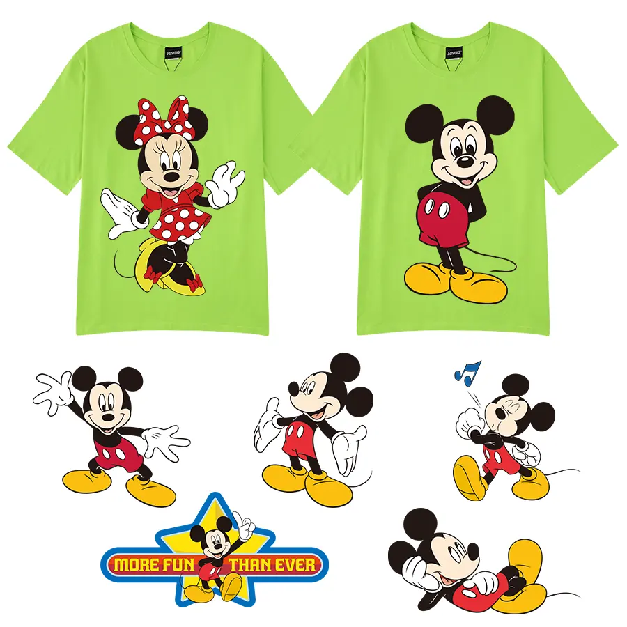 Haute qualité personnalisé Mickey Design sérigraphie prêt à chauffer presse film transparent sérigraphie logo autocollant pour vêtements