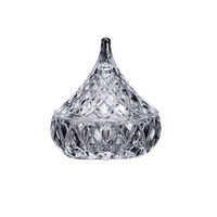 Pot de stockage en cristal de verre moderne Conteneur d'aromathérapie goutte d'eau Petit bonbon à usage alimentaire pour les cadeaux Ornement en gros