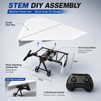 Avion en papier télécommandé 2,4 GHz DIY, jouet RC électrique pliable STEM pour enfants, vente en gros