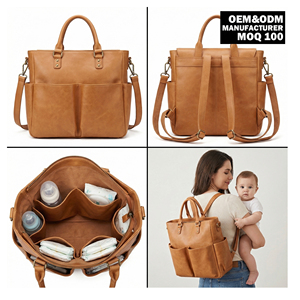 <span class=keywords><strong>Sac</strong></span> <span class=keywords><strong>à</strong></span> langer multifonctionnel en cuir PU vegan imperméable, personnalisé pour <span class=keywords><strong>maman</strong></span>, <span class=keywords><strong>sac</strong></span> <span class=keywords><strong>à</strong></span> <span class=keywords><strong>dos</strong></span> de maternité pour nouveau-né - Product Image 1