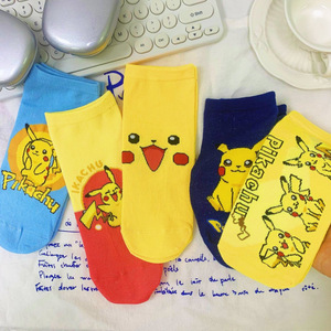 Pikachu Anime Cartoon Ankle <b>Socks</b> <b>Breathable</b> Sweat Absorbing Women's Short <b>Socks</b> 17cm Blue Pokmon Design - Product Image 2
