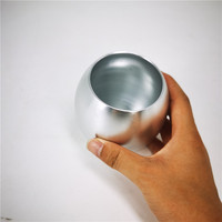 Verres personnalisés de 19 oz pour soda, café, vin, whisky, cola, en forme d'œuf, en aluminium, pour boissons glacées et cocktails.
