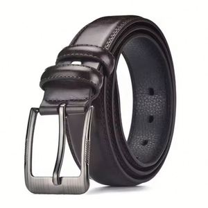 Wholesale Soft Vintage Men's PU Leather Belt Alloy <b>Pin</b> Buckle Designer Brand Business Fashion Casual Style Customizable Size - Product Image 3