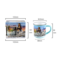 Mug en céramique avec boîte cadeau, logo personnalisé, monuments américains, tasse à café en porcelaine, vente en gros