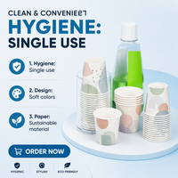 Gobelets jetables colorés biodégradables et écologiques en papier de qualité alimentaire, imperméables, pour bain de bouche et rinçage (APP)