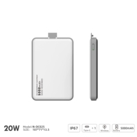 Nouvelle batterie externe DC025G Q21 20W PD à charge rapide 5000mAh avec batterie semi-solide et charge sans fil 15W