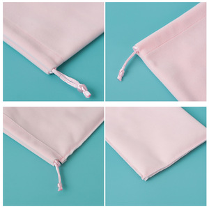 Bolsa de terciopelo rosa con cordón de 8x10 cm para empaque de joyería, bolsa de regalo para almacenamiento de cosméticos y baterías portátiles. - Product Image 3