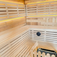 Cabine de sauna à vapeur humide en bois d'intérieur et d'extérieur de bonne qualité pour 4-6 personnes