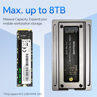 Carcasa Externa Ultra Rápida de 40 Gbps USB4 Thunderbolt4 M.2 NVMe SSD ASM2464PD de Aluminio de 8 TB con Puerto Tipo C de Alta Velocidad para Archivos