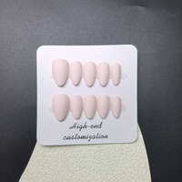 Ongles artificiels couleur unie givrée finition mate amande à presser Fournitures pour ongles haut de gamme et polyvalents durs et réutilisables