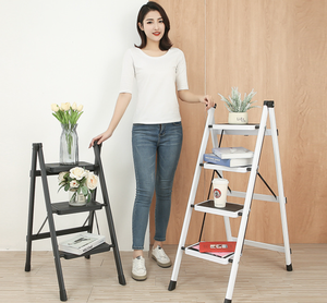 EN131 Black Red <strong>White</strong> Pink Blue Carbon Steel <strong>Ladder</strong> 150kg Capacity Foldable Flower <strong>Shelf</strong> Modern Design Portable Household <strong>Ladder</strong> - Product Image 2