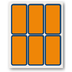 PAQUETE DE 60 ETIQUETAS DE 70X37MM CON BORDES NARANJA FLUORESCENTES - Product Image 1