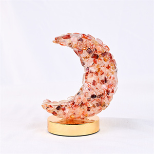 Lampada Luna in Cristallo di Quarzo Rosa Lucidato per Decorazioni, Vendita Calda - Product Image 6