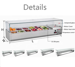 Vitrine Réfrigérée Commerciale de Comptoir en Acier Inoxydable pour Mini Buffet, Bacs à Salades - Product Image 4