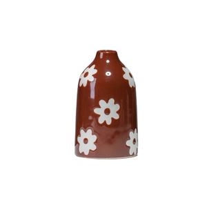 Vase décoratif en céramique de salon motif de fleur marron et blanc Vase <span class=keywords><strong>à</strong></span> fleurs créatif pour la décoration - Product Image 1