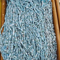 Perles en pierre naturelle en gros, perles de larimar, perles rondes, carrées, irrégulières pour la fabrication de bijoux