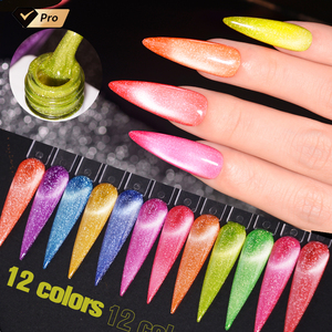 R S unghie all'ingrosso 8g di Gel per occhi di gatto in ceramica riflettente al <span class=keywords><strong>Neon</strong></span> 12 colori Uv Led unghie magiche Semi permanenti Gel Gel Step Step Gel - Product Image 1
