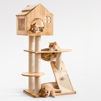 Grande tour d'escalade pour chat en bois moderne avec plateforme de saut, griffoir pour chat, maison pour chat, pour tous les chats, OEM ODM en gros
