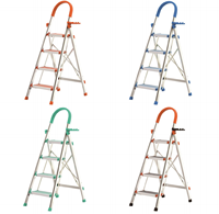 Échelle domestique pliable certifiée EN131, cadre en acier inoxydable, marches en aluminium antidérapantes, rangement compact, utilisation comme escalier
