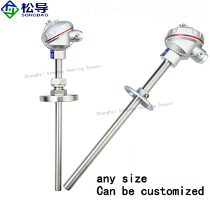 WZP-330 PT100 bạch kim thermistor với di chuyển mặt bích k-loại cảm biến nhiệt độ thăm dò, đường kính 16*300 mét - Product Image 4