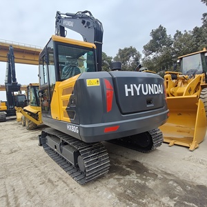 Excavadora Hyundai HX80G usada de 8 toneladas con cucharón de excavación de 0.4m³ de capacidad, bajo precio, pocas horas de trabajo, equipo miniexcavador usado. - Product Image 4