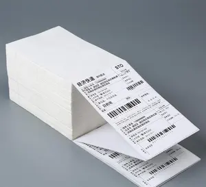 Etichetta di spedizione per indirizzo termico diretto perforato bianco 4x6 per stampante per etichette