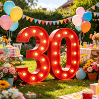 Grandes lettres LED à changement de couleur 3ft 4ft, numéros lumineux pour événements, lettres métalliques RGB géantes, lettres marquee pour bébés, pour décoration de mariage