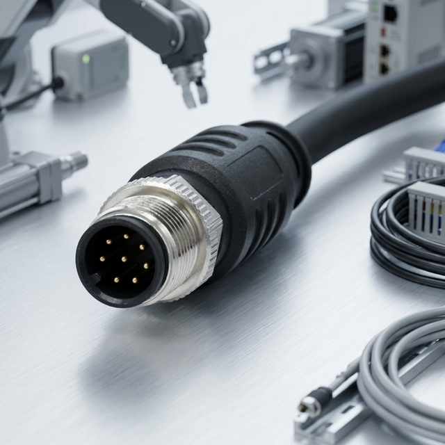 M8 8-Pole A-Coded Circular Connector Cable, Straight Male/Female, IP67 Waterproof Industrial Sensor & Actuator Wire
