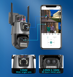 Cámara Domo CCTV con Triple Lente y Zoom Óptico 8x, Seguimiento Automático, Alarma con Enlace, Visión Nocturna Inalámbrica <span class=keywords><strong>PTZ</strong></span>, Nube <span class=keywords><strong>ICSEE</strong></span>, Wifi, Color - Product Image 3