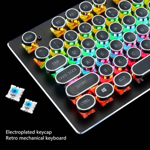 펑크 RGB 백라이트 LED 유선 USB 게이밍 기계식 키보드 프로그래머블 매크로 키 테클라도 메카닉 클라비에 기계식 라운드 키캡 - Product Image 5