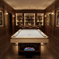 Mesa de Billar Multifuncional Tres en Uno, Mesa de Billar Americana con Tablero de Mármol, con Tenis de Mesa y para Uso en Interiores para Adultos, Hecho en China