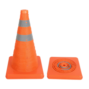 Cône de route en nylon Oxford personnalisé produits d'avertissement réfléchissants cônes de sécurité de cône de signalisation pliable de barricade Flexible - Product Image 5
