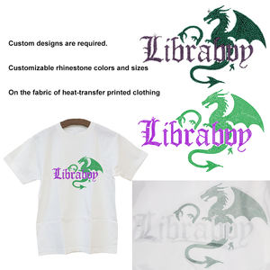 批发定制徽标文字珠光水晶水钻热转印贴片，适用于服装、鞋子、T恤、连帽衫 - Product Image 1