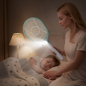 Raqueta Eléctrica Recargable <span class=keywords><strong>Profesional</strong></span> para Mosquitos, Matamoscas Eléctrico Portátil con Luz - Product Image 3