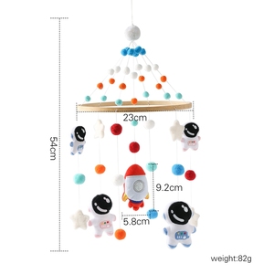 Mobile musical en bois et feutre en forme d'étoile, cadeau <span class=keywords><strong>de</strong></span> <span class=keywords><strong>Noël</strong></span>, jouet suspendu pour la décoration <span class=keywords><strong>de</strong></span> berceau - Product Image 6